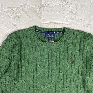 [Polo by Ralph Lauren] Green colored cable knit (약 M)