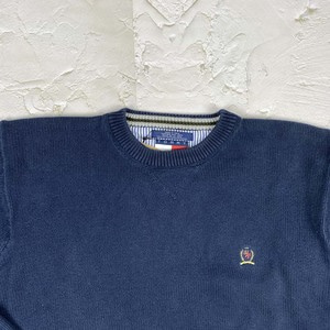 [Tommy Hilfiger] Navy heavy cotton knit (L)